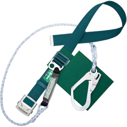 TSUYORON 胴ベルト型墜落制止用器具（ロープタイプ）セフライト（八つ打ちロープ）青緑 Lサイズ 幅50MM×長さ1400MM TB-SAF-593C-BG-L-BP