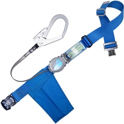 TSUYORON 胴ベルト型墜落制止用器具（巻取タイプ）ロック機構付き 2WAYリトラ 青 LLサイズ 幅50MM×長さ1600MM 130KG対応型 ワンタッチバックル仕様 TBTRLOT593BL4LL（130KG）JANBP