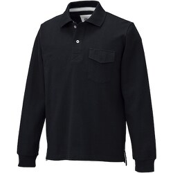 長袖ポロシャツ ブラック 4L 25447-49-4L