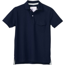 半袖ポロシャツ（脇スリット）ネイビー 3L 26447-11-3L