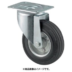 プレート式キャスター"ALPHA"（ゴム車）Φ160 自在式 3470DVR160P63