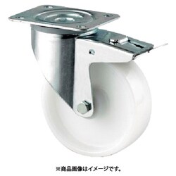 プレート式キャスター"ALPHA"（ナイロン車）Φ100 自在式（トータルロック付） 3477UOR100P62