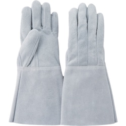 柏田 牛クレスト5本指熔手 裏出し(薄手)白 L 5002W-L