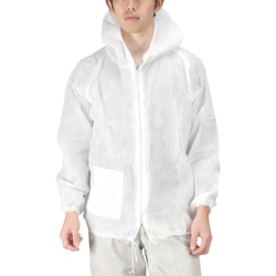 5003 不織布前開きヤッケ 白 L 5003-1-L