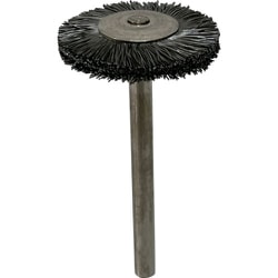 軸付ホイール型ブラシ軸径（mm）：3毛材：鉄波線 B1521