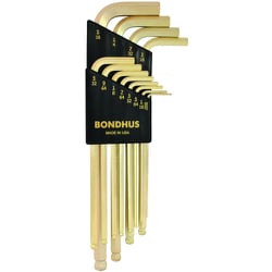 BONDHUS ボールポイント L-レンチ ゴールドガード インチ セット12本組（0.050-5/16） BLX12G