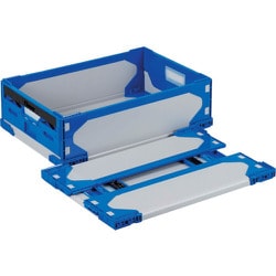 リットハイブリッド折りたたみコンテナ 611556 LT-RS-SS41グレー/ダークブルー630×420×189 LTRSSS41GYDB630X420X189