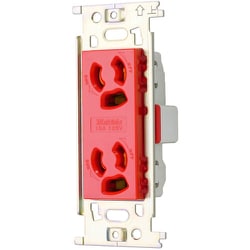 明工 ML抜け止め接地ダブルコンセント（赤） ML1286R