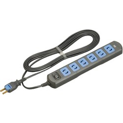 明工 スパコンタップ抜け止め(6コ口)スライドスイッチ、ランプ付コード3mマグネット付(黒) MR7461T3B