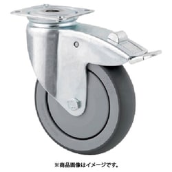 プレート式キャスター"AGILA"（エラストマー車）Φ125 自在式（トータルロック付） 2477PJP125P50