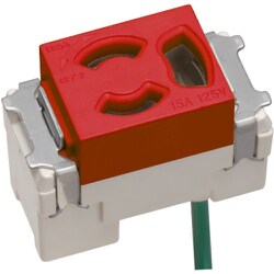 明工 ML抜け止め接地コンセント（接地リード線付）（赤） ML1249R-1