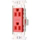 明工 ML接地ダブルコンセント Sタイプ（B形）（赤） ML1287T2R