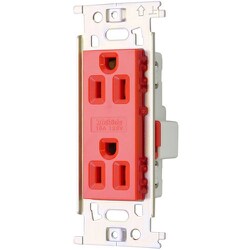 明工 ML接地ダブルコンセント Sタイプ（B形）（赤） ML1287T2R