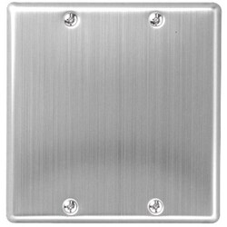 明工 MLステンレスプレートブランク枠付＜2連＞ MLE1670-2B