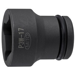 3/8インパクトレンチ用ウエルドナットソケット 17MM P3W-17