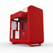曲面ガラスパネル搭載 ラウンドデザイン E-ATX対応 PCケース レッド X50 Cherry