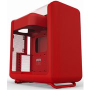 曲面ガラスパネル搭載 ラウンドデザイン E-ATX対応 PCケース レッド X50 Cherry