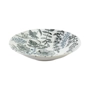 フラワーパターン カレー皿 サラダボウル 皿 L 直径約22×深さ5cm /軽量食器/食洗機対応/電子レンジ対応/ ブラック 111175