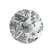 フラワーパターン プレート 皿 M 直径約16cm /軽量食器/食洗機対応/電子レンジ対応/ ブラック 111177