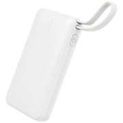 リン酸鉄リチウムイオン電池使用 ケーブル一体型 モバイルバッテリー 5000mAh ホワイト HD-MB5000CRSLSWH