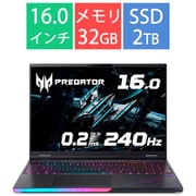 ゲーミングノートパソコン/Predator Helios 16 AI/16型/Core Ultra 9 275HX/GeForce RTX 5070 Ti Laptop GPU/メモリ 32GB/SSD 2TB/Windows 11 Home/英字キーボード/アビサルブラック PH16-73-H932Z57T/E