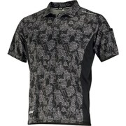 8847 冷感プリント半袖ポロシャツ Hブラック L 8847-91-L