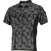 8847 冷感プリント半袖ポロシャツ Hブラック M 8847-91-M