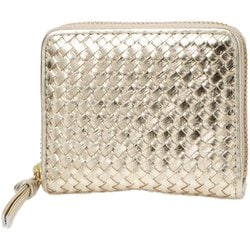 08-06-04060 perche ペルケ レザーメッシュ ジャバラカードウォレット 財布 ゴールド perche04060