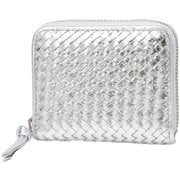 08-06-04060 perche ペルケ レザーメッシュ ジャバラカードウォレット 財布 シルバー perche04060