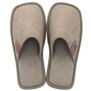 221533 ヘンリースタジオ スクエアトゥスリッパ M（約22-24cm）ベージュ hssquaretoe