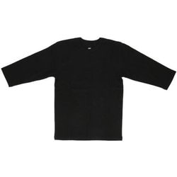 JF040-12S JEMORGAN スパンテレコクルーネック七分袖Tシャツ XLサイズ ブラック jf04012s