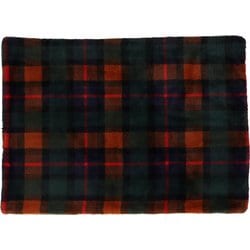 チェックファーブランケット 70×100 ネイビー 洗える GJ6115-17NV