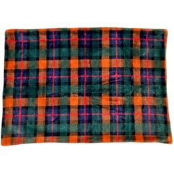 チェックファーブランケット 100×140 ネイビー 洗える GJ6115-24NV