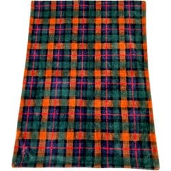 チェックファーブランケット 140×190 ネイビー 洗える GJ6115-33NV