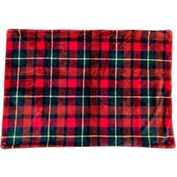 チェックファーブランケット 100×140 レッド 洗える GJ6115-24R