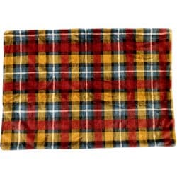 チェックファーブランケット 100×140 イエロー 洗える GJ6115-24Y