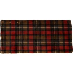 チェックファーポンチョ 約60×130 ブラウン 洗える GJ6115-19BR