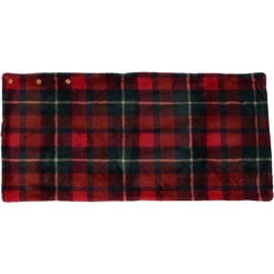 チェックファーポンチョ 約60×130 レッド 洗える GJ6115-19R