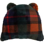 チェックファー ベアクッション 32×40 ネイビー LS6005-07NV