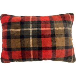 チェックファー ピロークッション 40×60 ブラウン LS6007-10BR