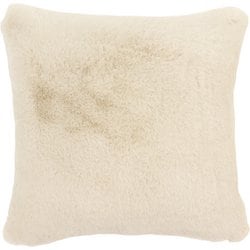 リッチェフェイクファー スクエアクッションカバー 無地 45×45 アイボリー（中材無） LL6018-08I