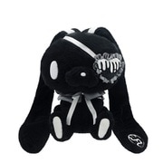8203-455 汎用うさぎ 手乗り鎮座ぬいぐるみ Eyepatch ver. BLACK