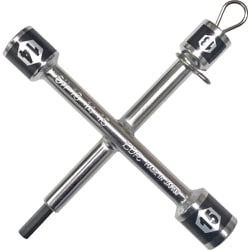 KDR 自転車用クロスレンチ（ハンガーフック付）フルポリッシュ 13x14x15＆六角レンチ6mm 6H-15