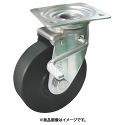 導電MCナイロン車輪（ベアリング入）ステンレス製自在金具ストッパー付 EMC-JAB100CD