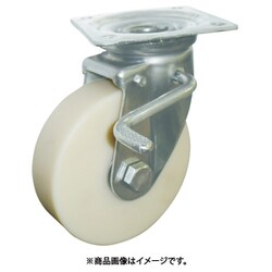 帯電防止MCナイロン車輪(ベアリング入)自在金具ストッパー付 EMC-JB75AS