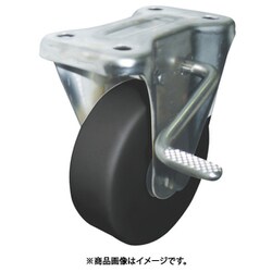 導電MCナイロン車輪（ベアリング入）ステンレス製固定金具ストッパー付 EMC-KAB100CD