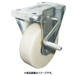 帯電防止MCナイロン車輪(ベアリング入)固定金具ストッパー付 EMC-KB150AS