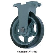 鋳物重荷重用ゴム車輪固定車付き HBーk150X75 HB-K150X75