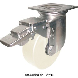 重荷重用帯電防止MCナイロン車輪(ベアリング入)自在金具ストッパー付 HEMC-JMB100AS