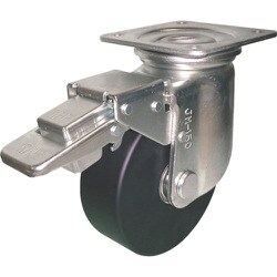 重荷重用導電MCナイロン車輪(ベアリング入)自在金具ストッパー付 HEMC-JMB130CD